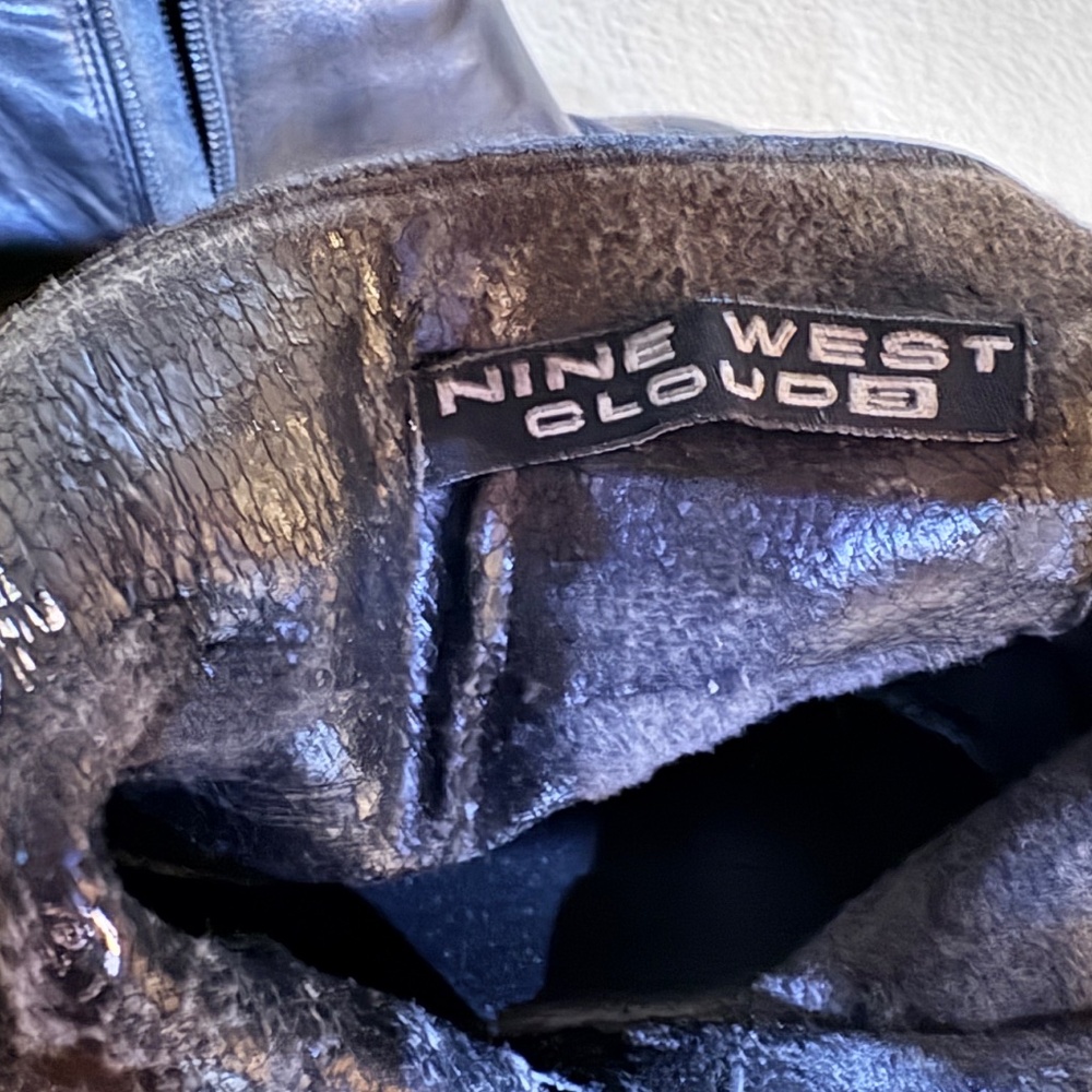 Nine West Cloud 9 Black Leather Ankle Boots Women's 8M - Picture 12 of 14